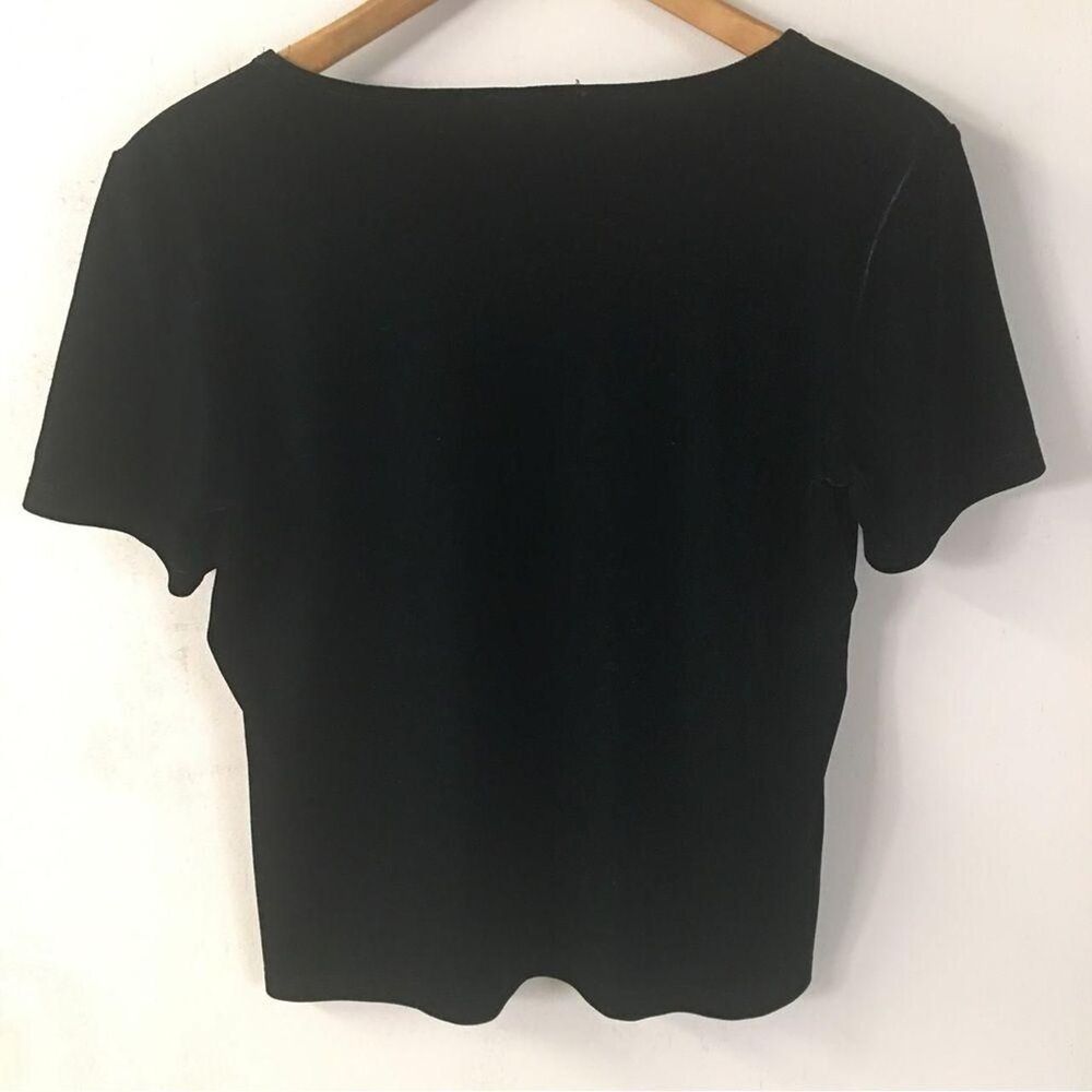 Vintage Black Velvet Shirt Size M EUC - Picture 5 of 7